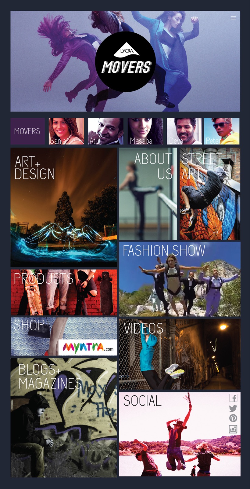Lycra movers Website design — project image 4