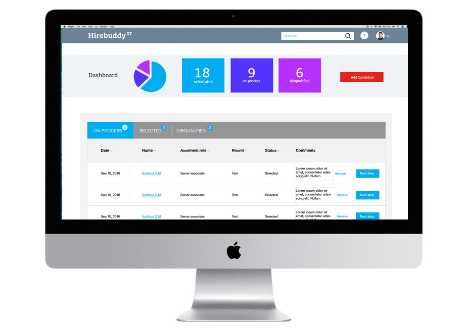Hire buddy- Ux of Sapient hiring portal — project image 3