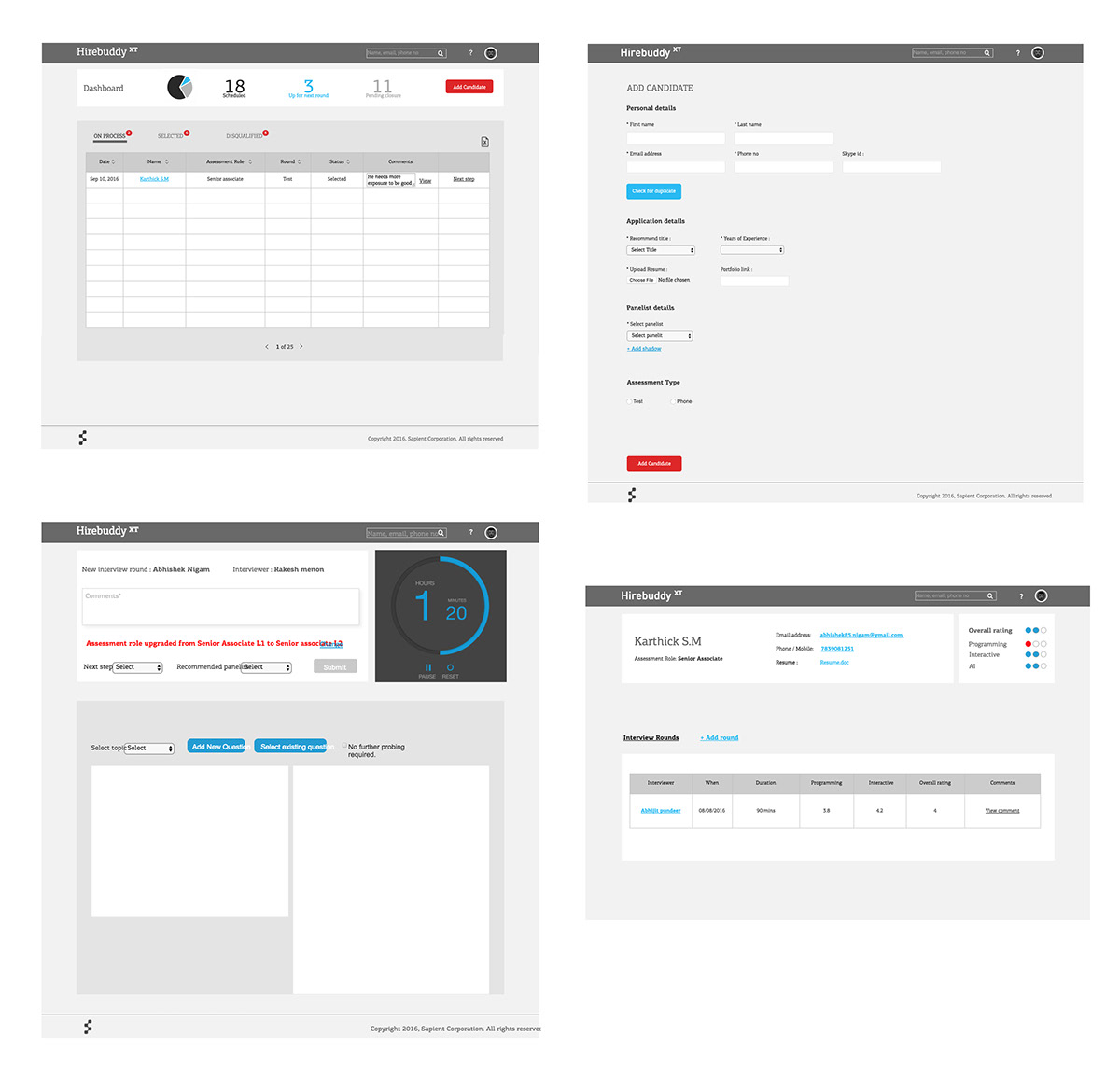 Hire buddy- Ux of Sapient hiring portal — project image 4