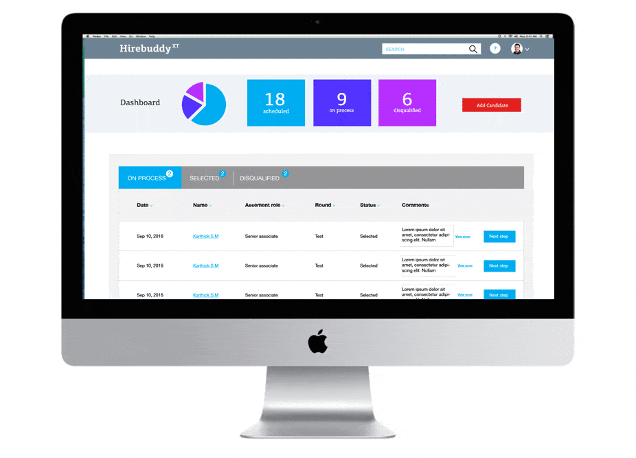 Hire buddy- Ux of Sapient hiring portal — project image 1